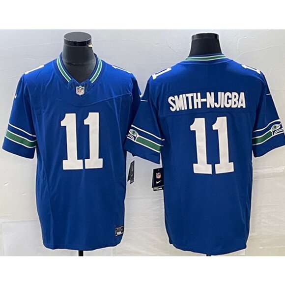 Mens Youths Kids Womens 11 Jaxon Smith-Njigba Royal Stitched Jersey